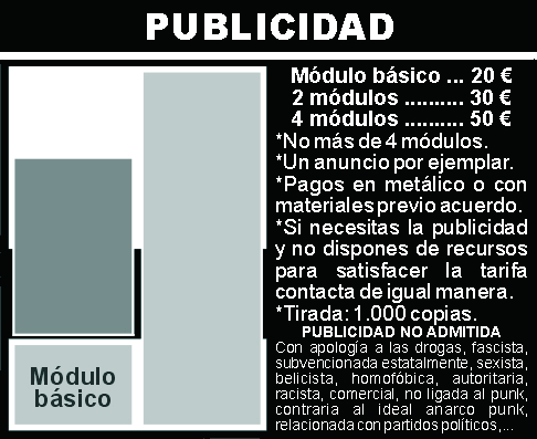 Publicidad del Punkzine N.F.N.B.